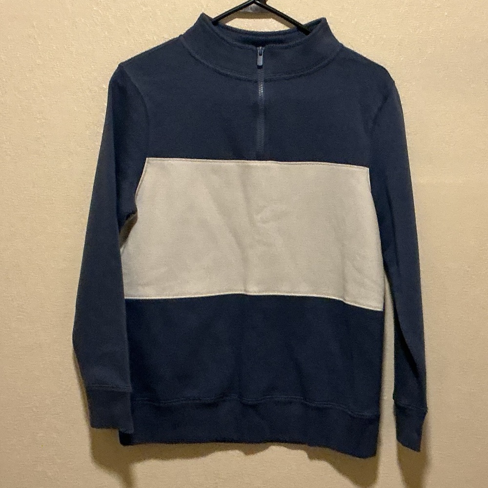 Sonoma Men's Navy and White Zip-Up Sweater